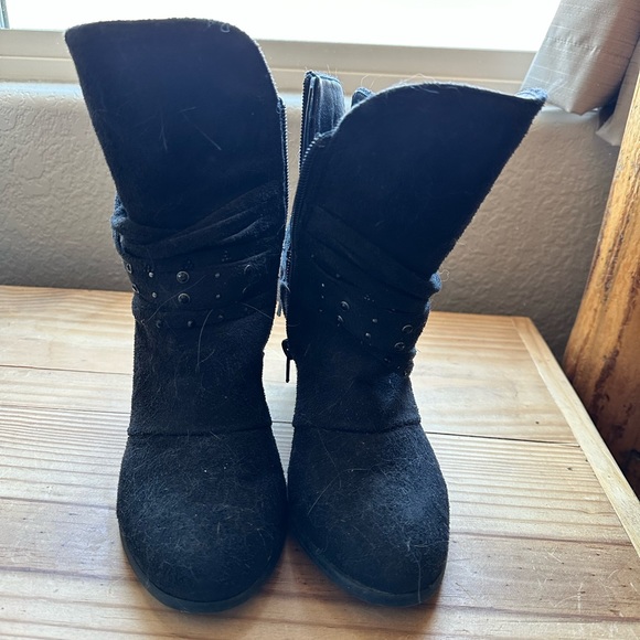Cute black suede booties. Used but good condition. - Picture 1 of 4